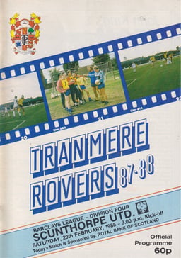 Tranmere Rovers v Scunthorpe United Match Programme 1988-02-20